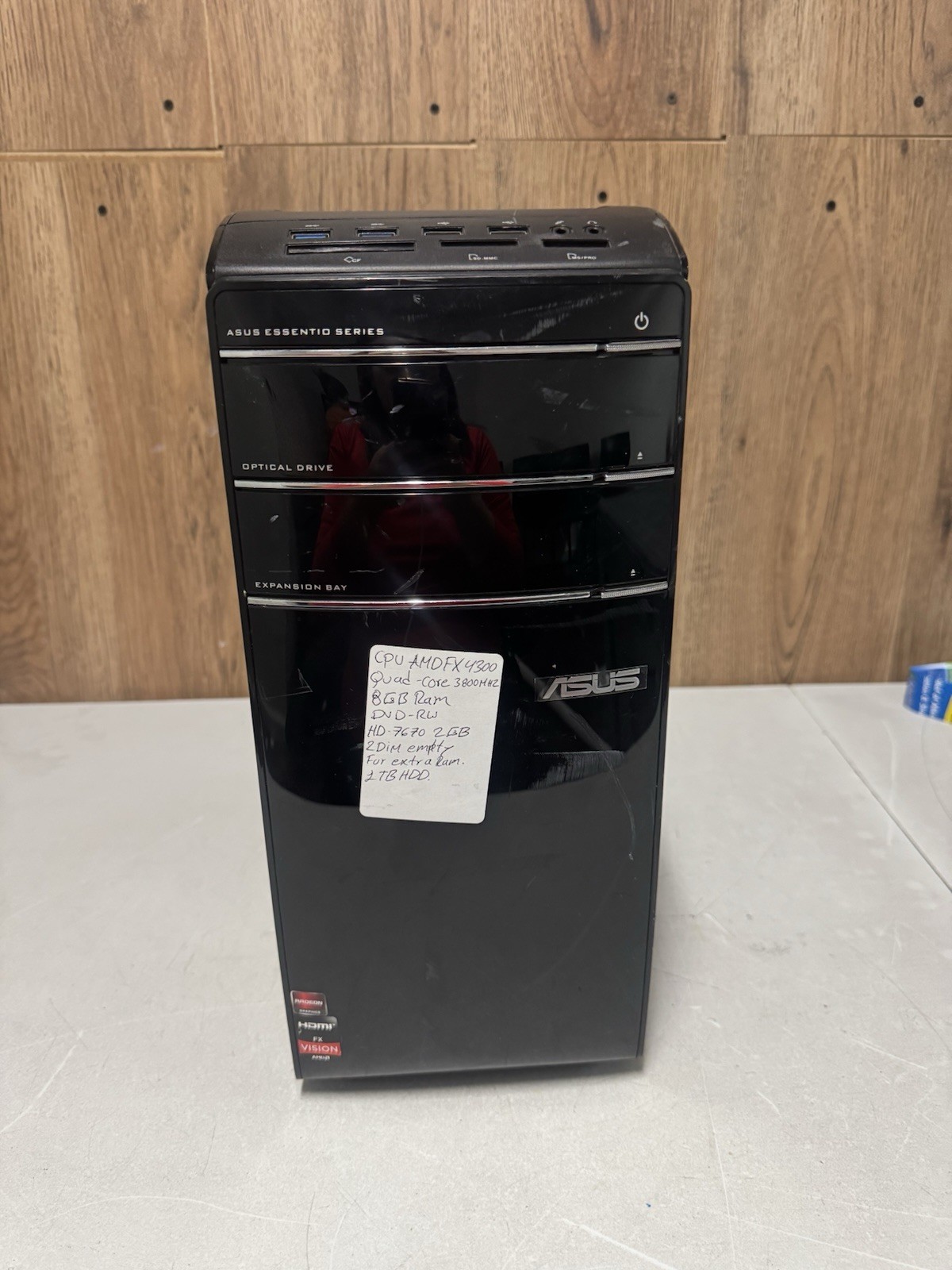 ASUS Desktop AMD FX-4300 3.8GHz Quad Core 8GB RAM 1TB HDD DVD-RW