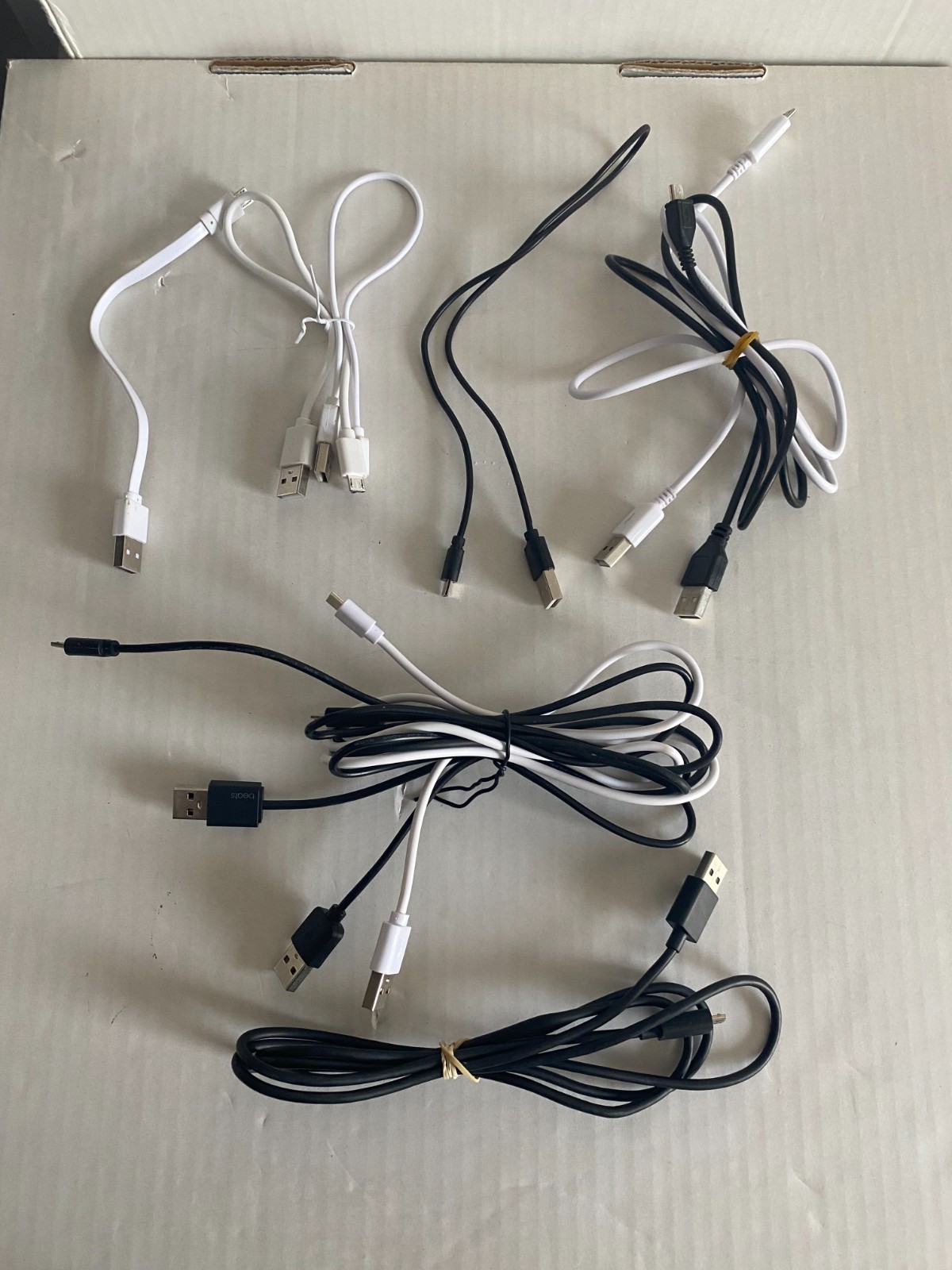 Lot 10 USB-A Micro to Micro USB Charger cables Tested Works - 6in to 5ft Lengths