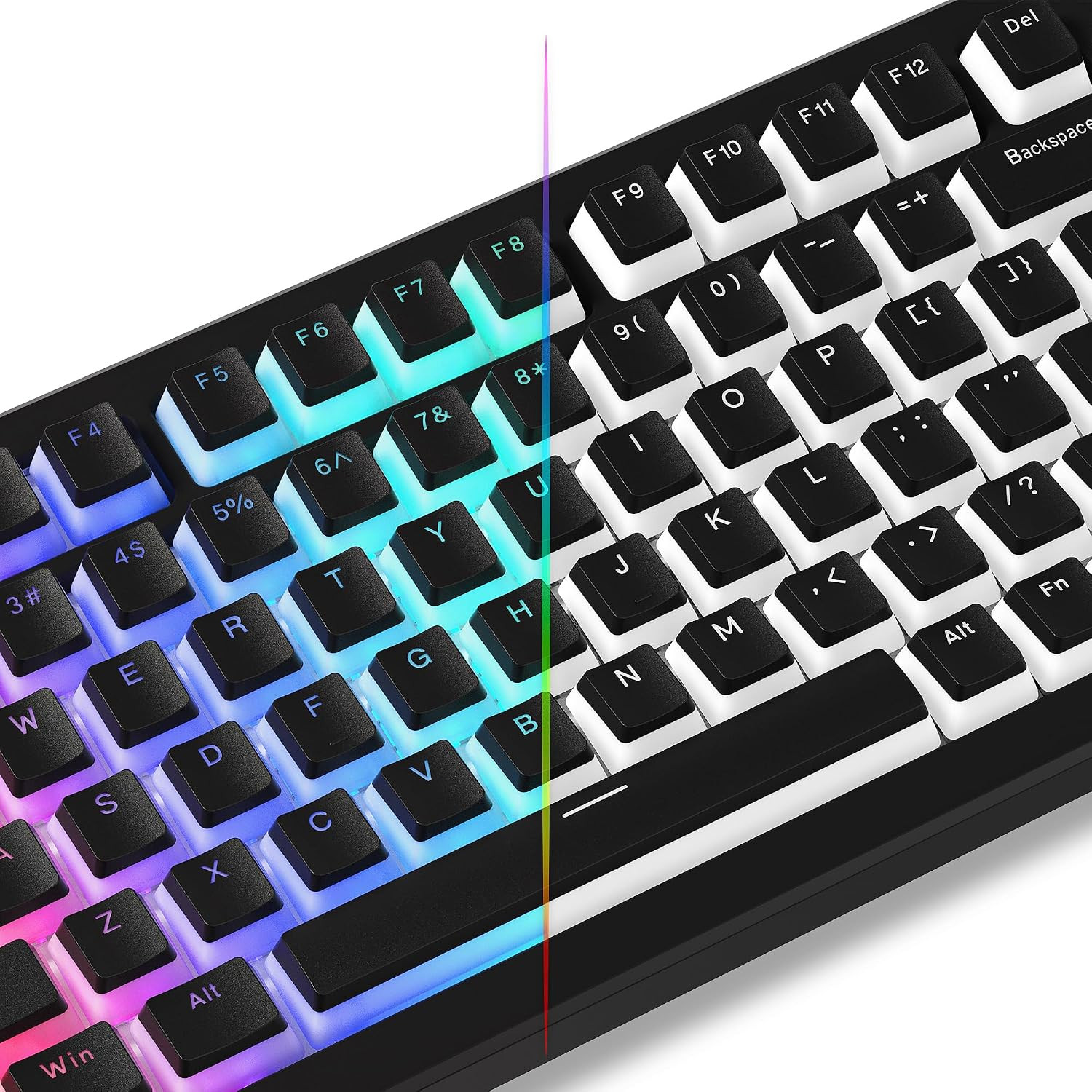 Pudding Keycaps, Black PBT Shine Through Keycaps