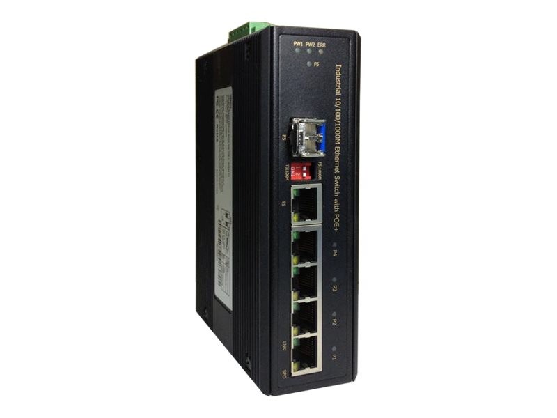 LevelOne IGP-0501 Switch 4 x 10/100/1000 (PoE+) + 1 x combo IGP-0501