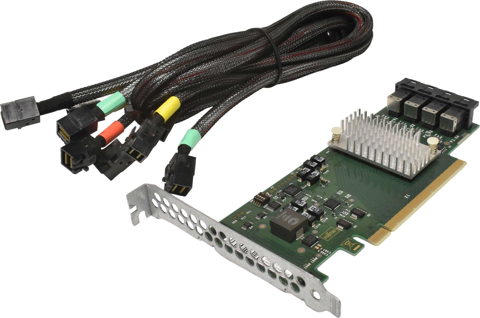 Fujitsu RAID Controller NVME SSD D3262-A12 PCIe x16 4Port 12G +4x SAS Cable FP
