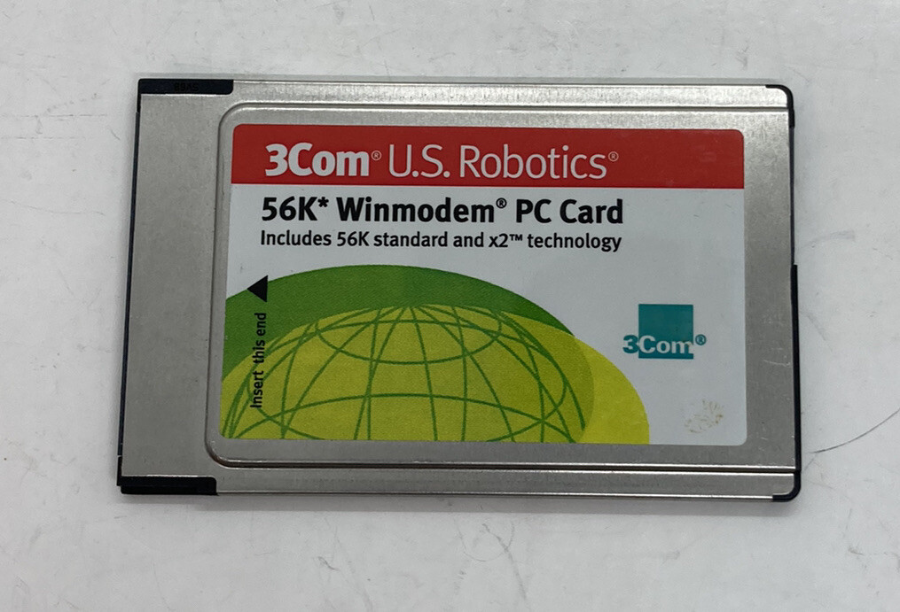 3Com U.S. Robotics Model 3013 56K Winmodem PC Card Vintage 7