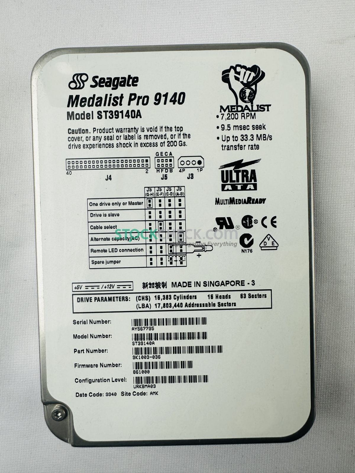 Seagate 9K1003-036 ST39140A Hard Disk Drive