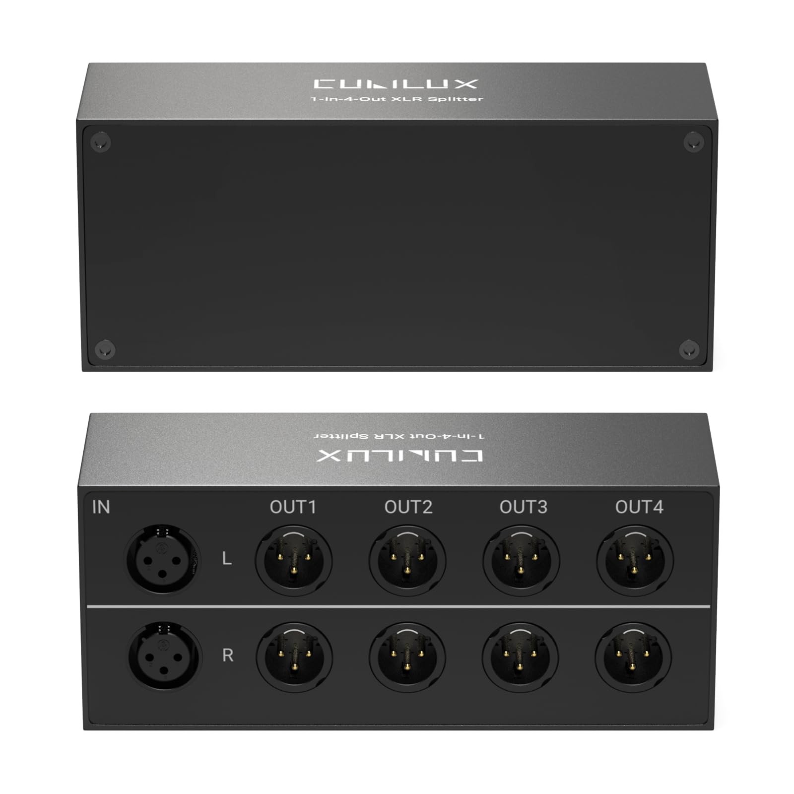 Cubilux 4Way Balanced XLR Splitter Box, Passive Stereo 2In8Out Audio Distribu...