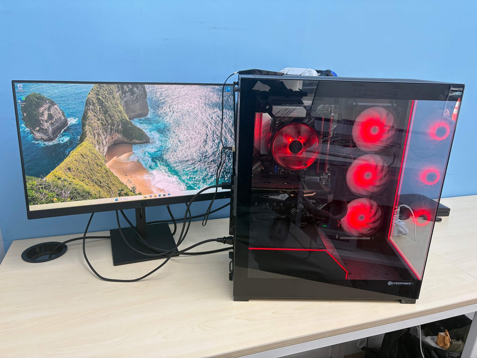 CyberPower C Series Gaming Desktop Ryzen 5 5500 RX 6500 XT 16GB 1TB