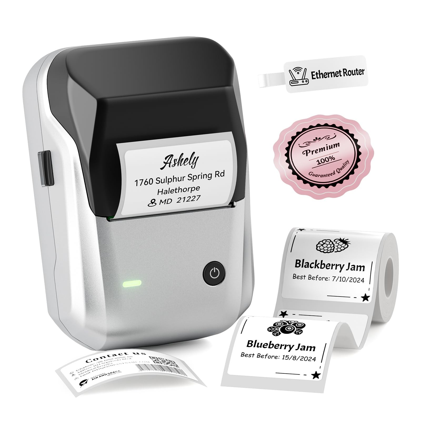 NIIMBOT B1 Label Maker, Portable Bluetooth Thermal Label Printer with Large W...