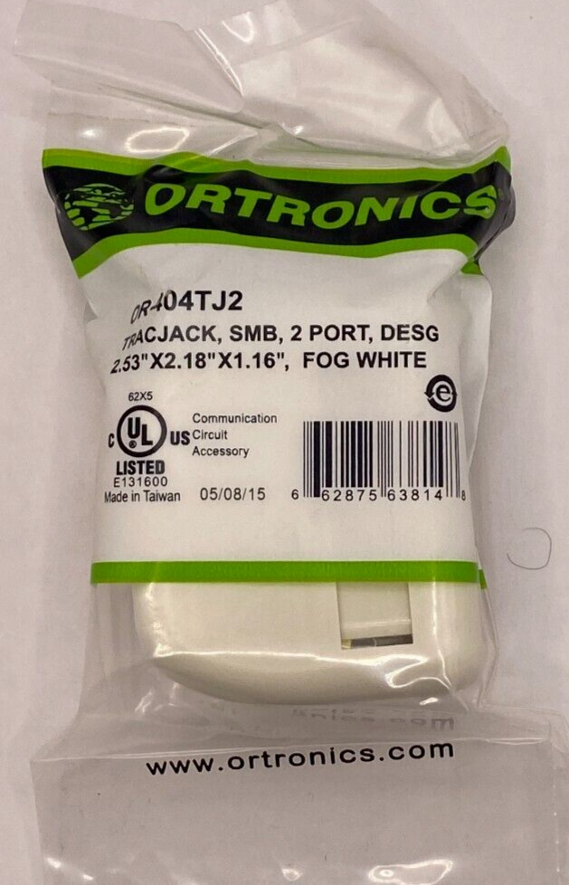 Ortronics OR-404TJ2 Tracjack, 2 Port Mount Box, Fog White🔔