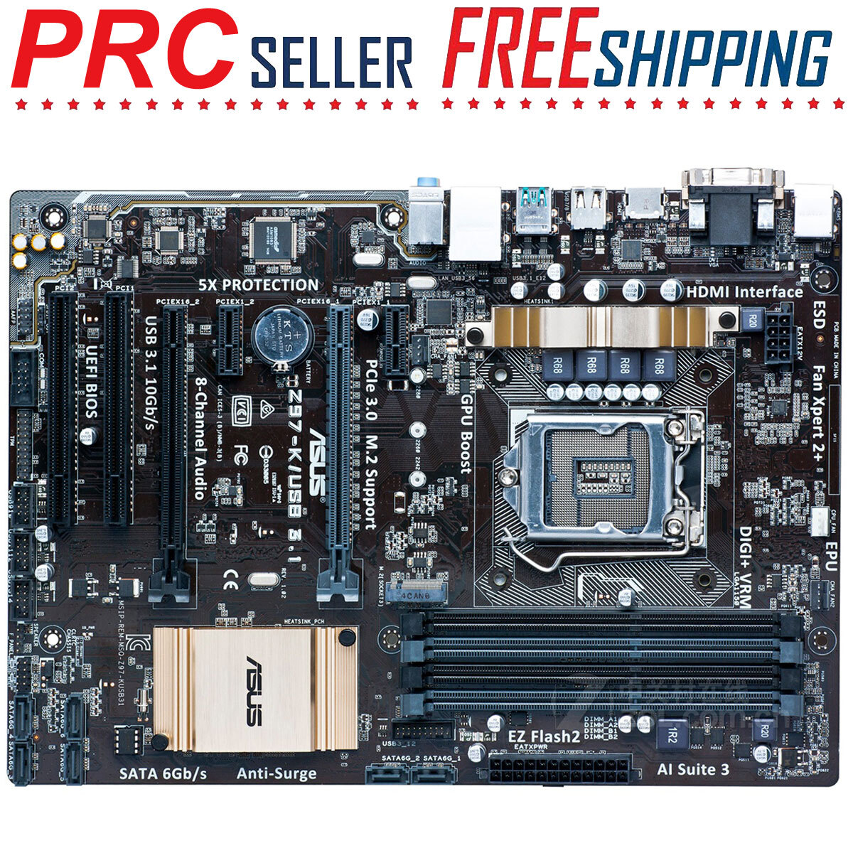 ASUS Z97-K/USB3.1 LGA 1150 Motherboard Support HDMI M.2 DVI USB 3.0 Multi-GPU