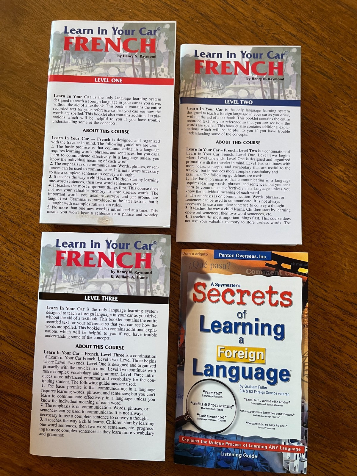Learn In Your Car French Level 1, 2, 3 + Booklets & Case - 12 CD Set - 