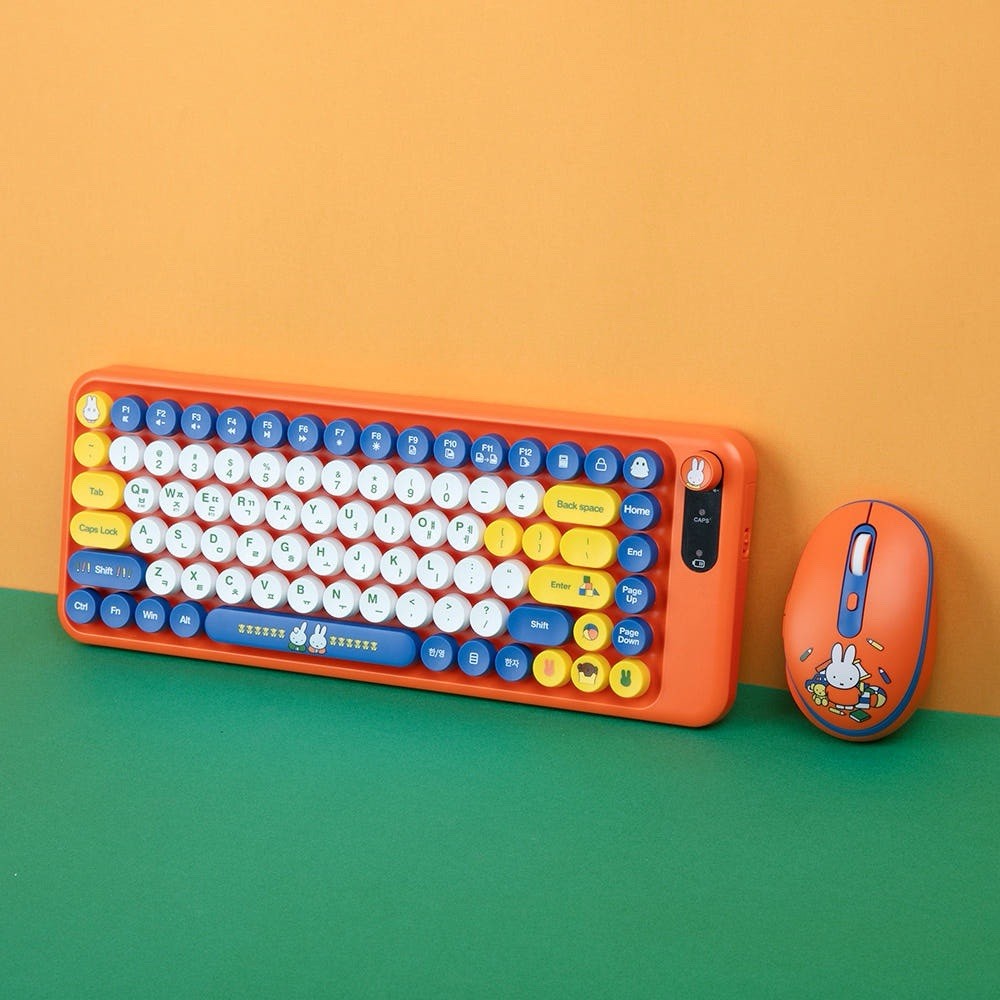 Royche Miffy Wireless Keyboard & Mouse Combo Round Keycap Multi Pairing Korean