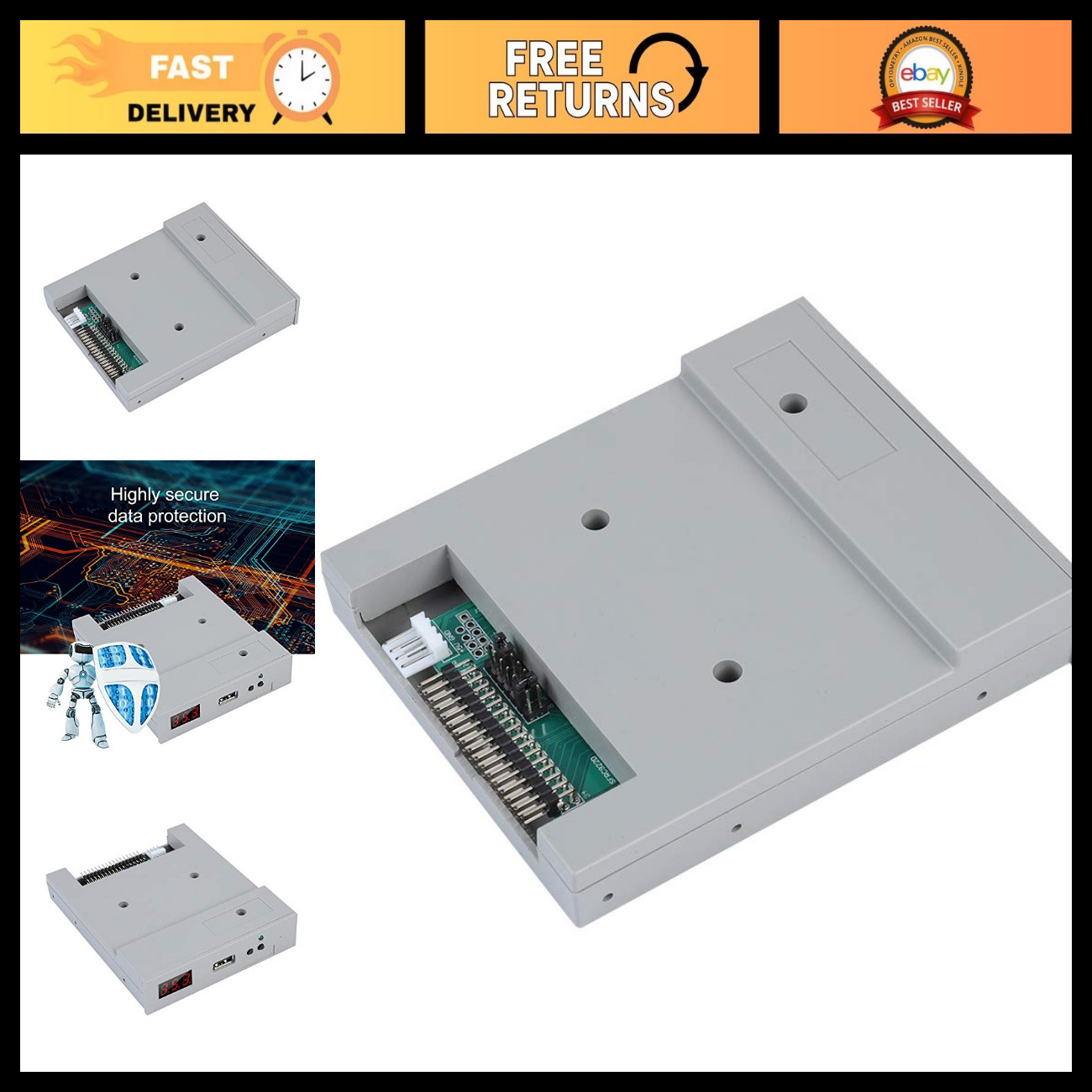3.5" Floppy Drive Emulator USB SSD 1.44MB Plug & Play - SFR1M44-U100 Compatible