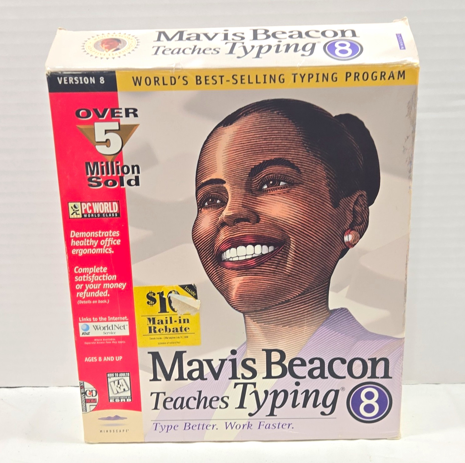 Mavis Beacon Teaches Typing 8 Version 8 PC CD-ROM Software w/ User's Guide