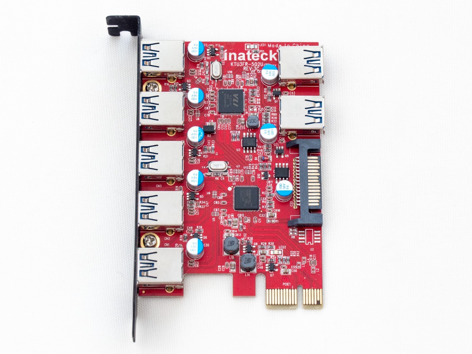 Inateck KTU3FR-502U 7-Port USB 3.0 5Gbps PCIe Expansion Adapter Card