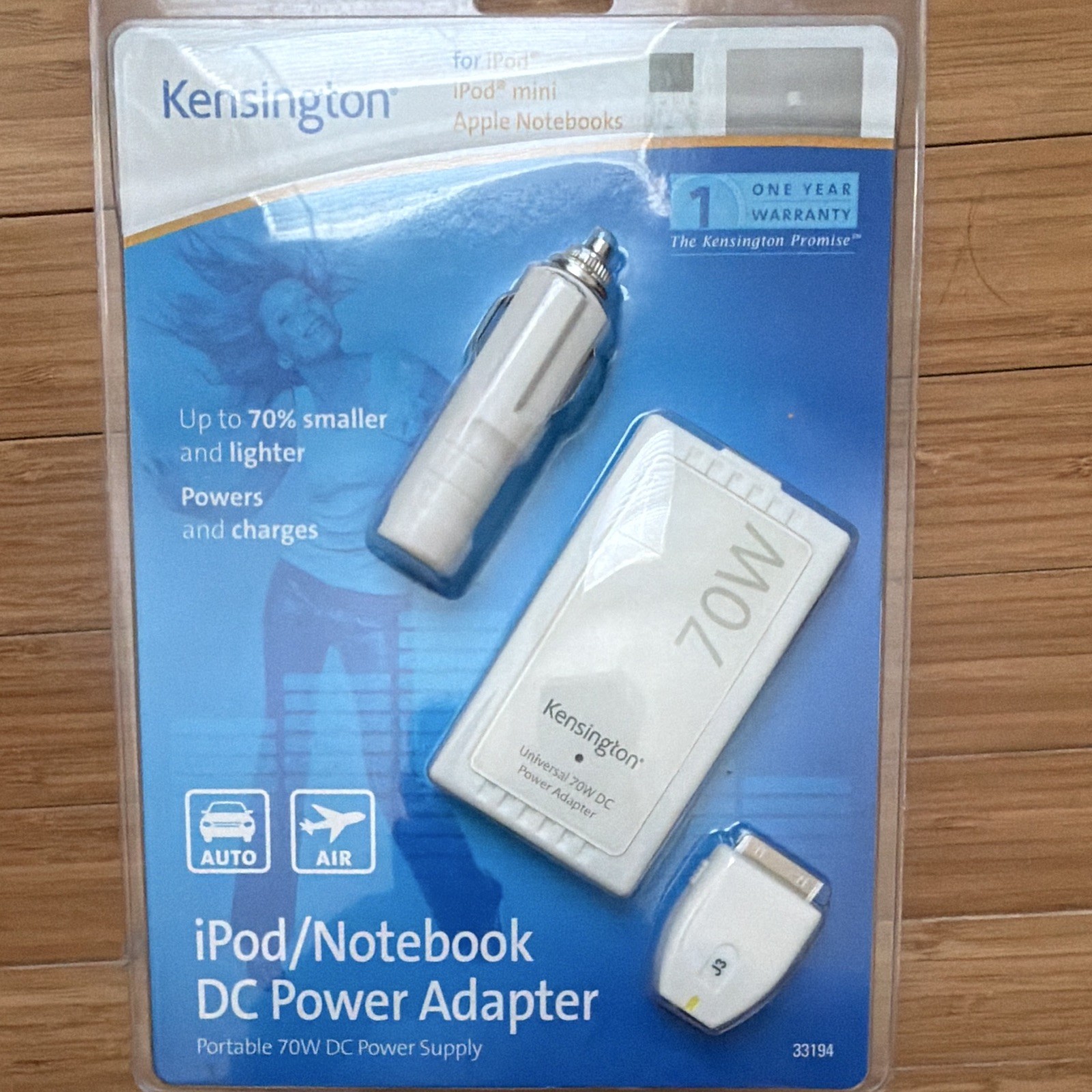 Kensington 70W DC Power Adapter for Apple iPod/Notebooks White MPN 33194