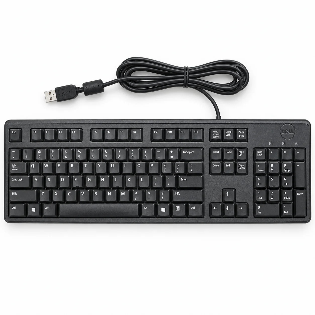 Dell KB212-B Wired USB Quiet Key Keyboard 104-Key US QWERTY Black