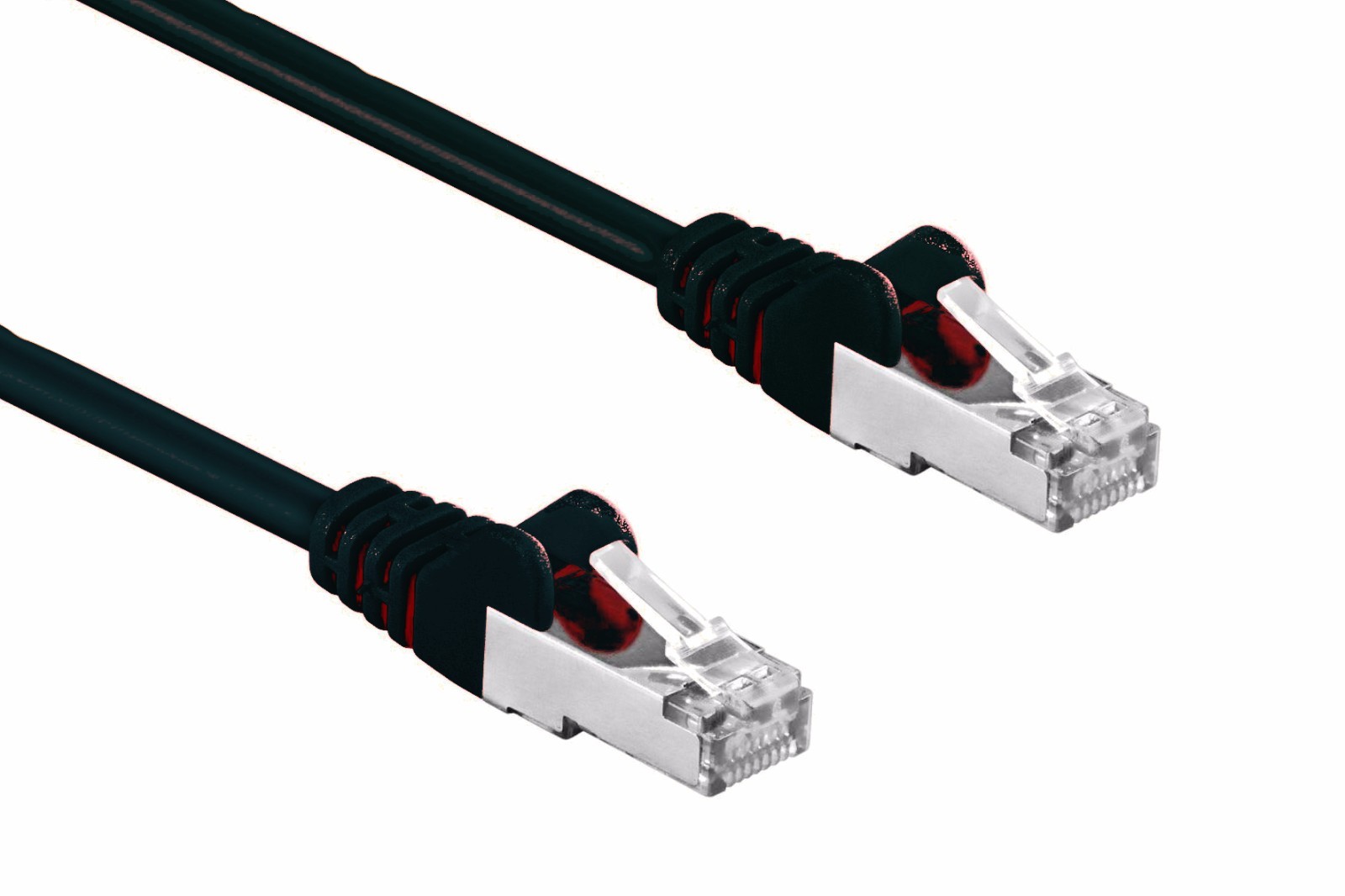 5m RJ45 Patch Cable BLACK Network Lead Ethernet U/UTP Cat. 5e LAN Extension