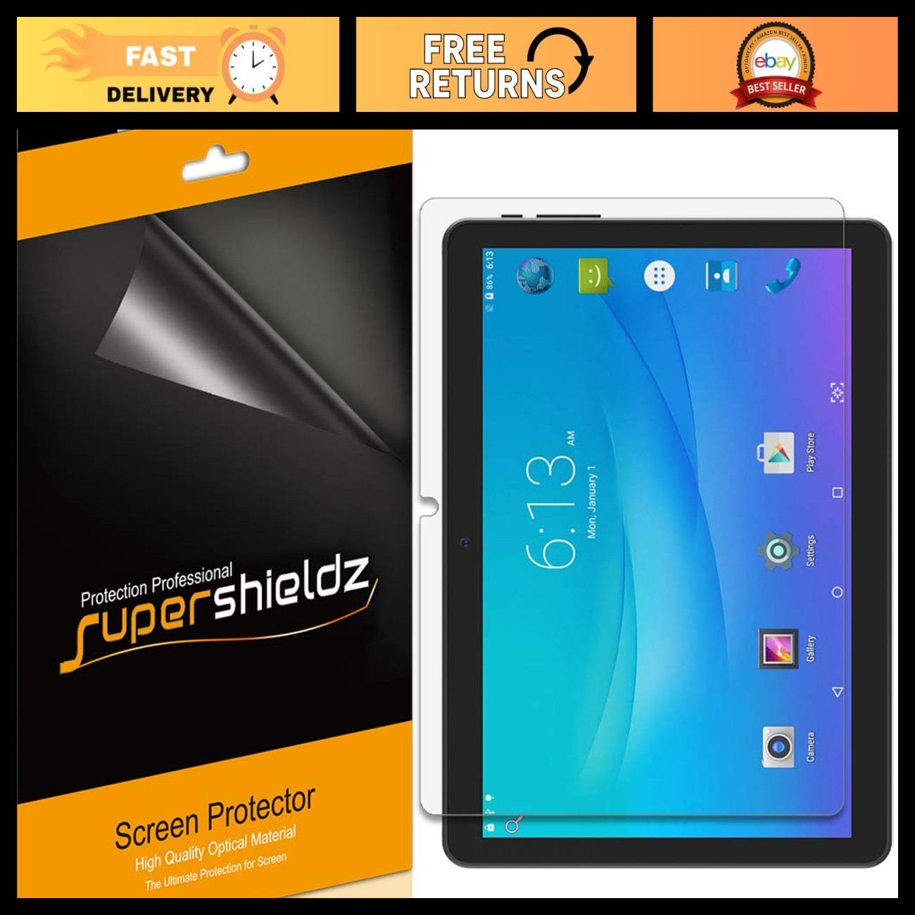 3 Pack Anti Glare Matte Screen Protector for 10.1" Onn Tablet & Tablet Pro - Fin