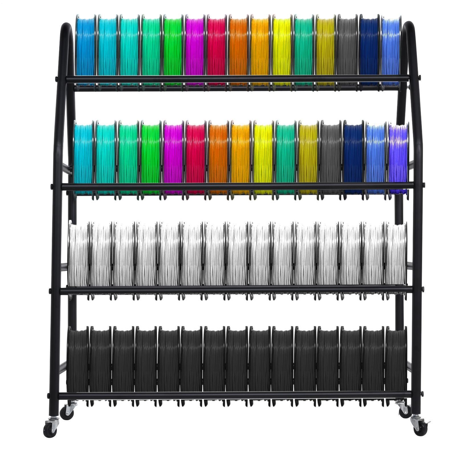 3D Printer Filament Storage Rack 4-Tier 3D Printer Stand with Wheels