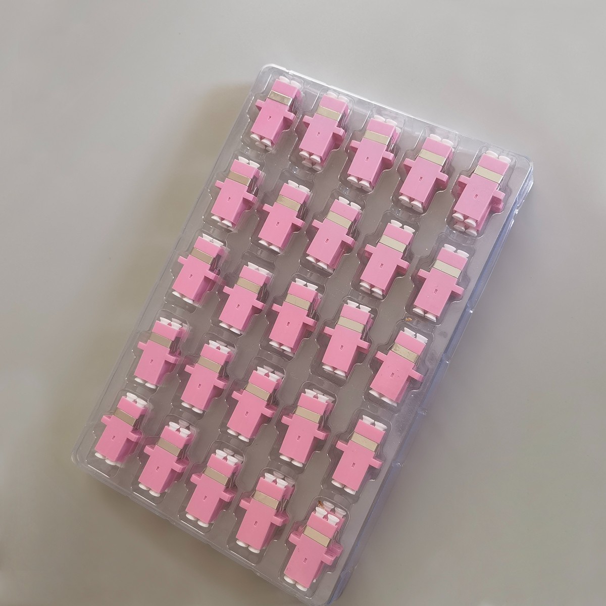 50pcs OM3/OM4 Fiber Connector LC-LC Fiber Optic Adapter Duplex Mode Coupler
