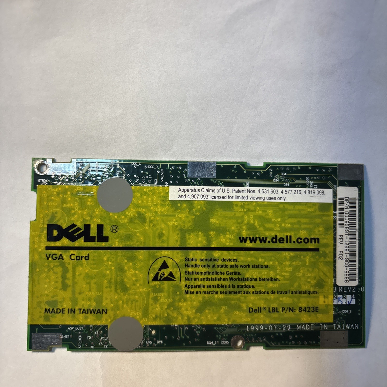 Dell ATI Rage Mobility-P VGA Graphics Card Module 8423E 435377-002 Inspiron 7500