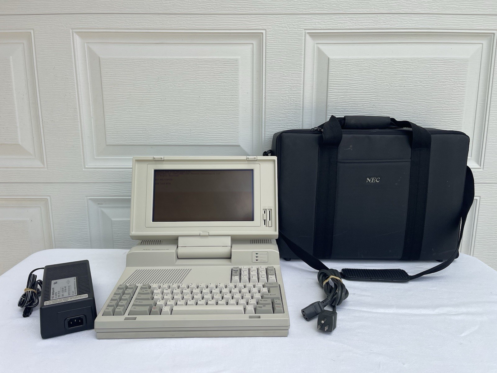 NEC MultiSpeed PC-16-03 Micro Computer With Power Cord & Carry Bag
