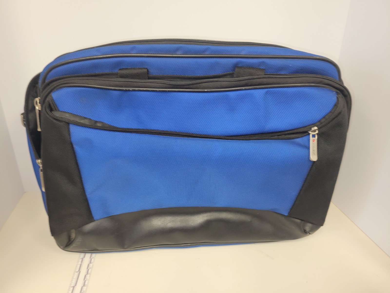 Foray Blue Padded Laptop Briefcase Computer Messenger Shoulder Bag Case