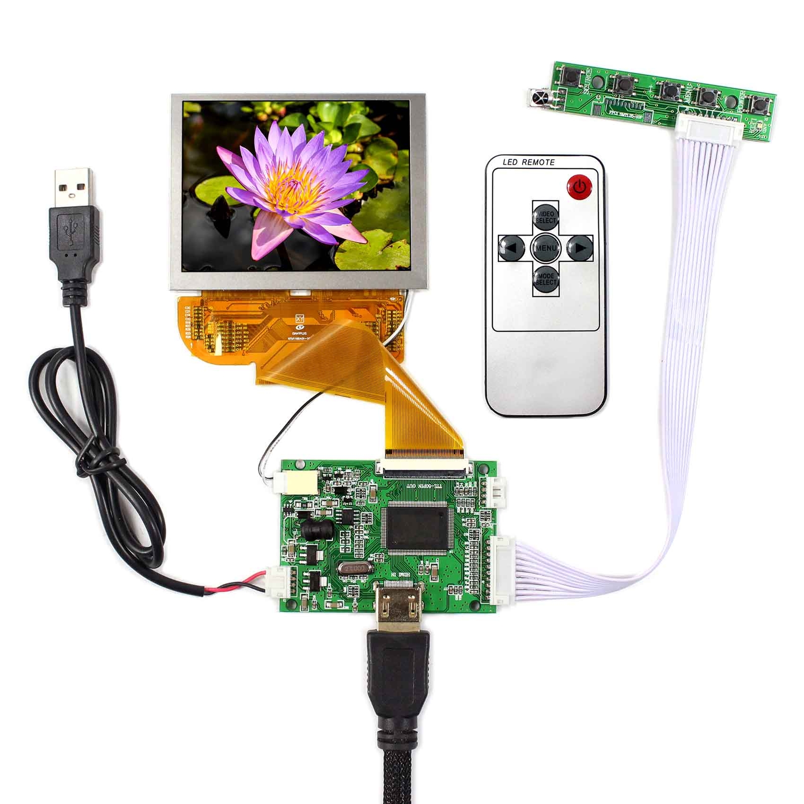 HD  LCD Controller Board 3.5" VS035SD1 800x600 Replace PD035VX2 LCD Screen