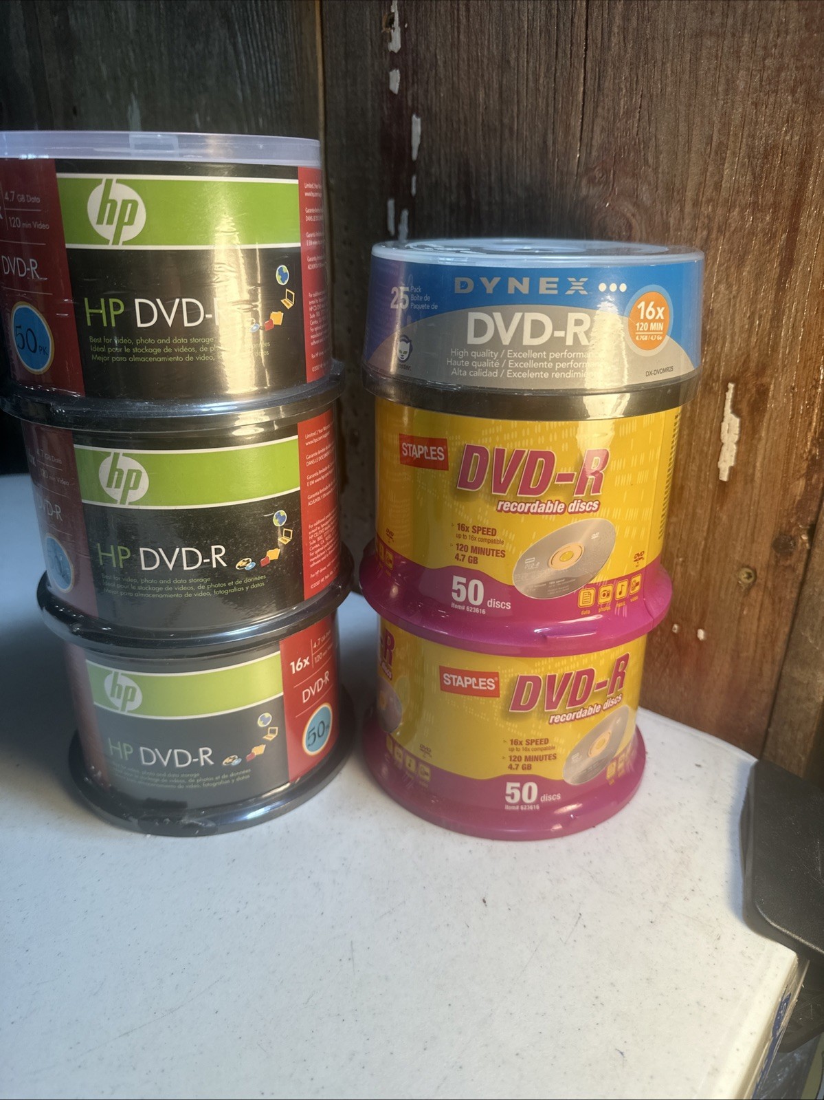 DVD-R NOS Lot Of Six Factory Sealed Spindles Blank Discs 275 Discs Total