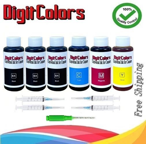 4-Color Bulk Ink Refill Kit for Canon Inkjet Printer Cartridges 600 ml Total