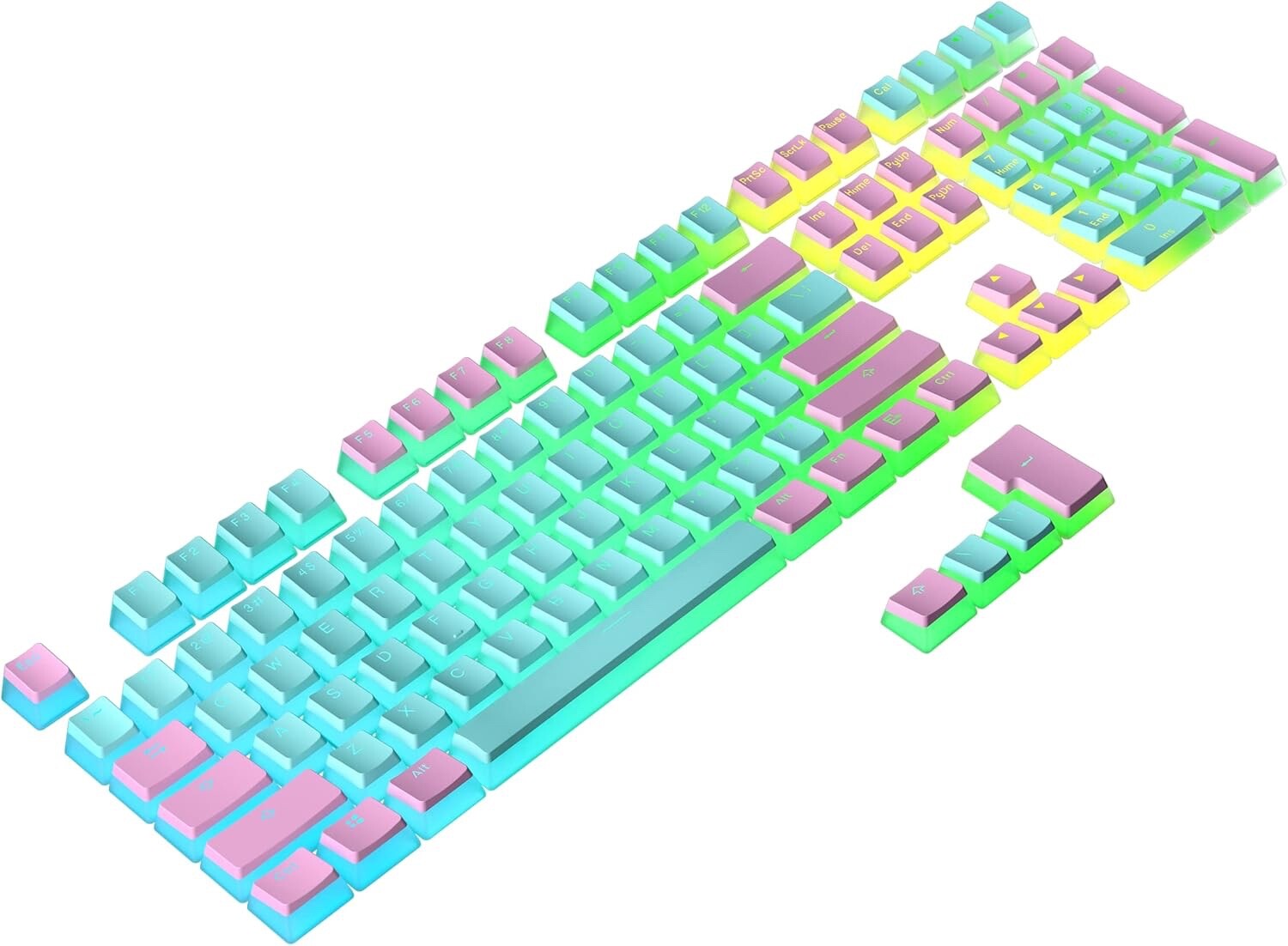 Ranked Pudding PBT Keycaps | 112 Double Shot Translucent ANSI US & ISO Layout |