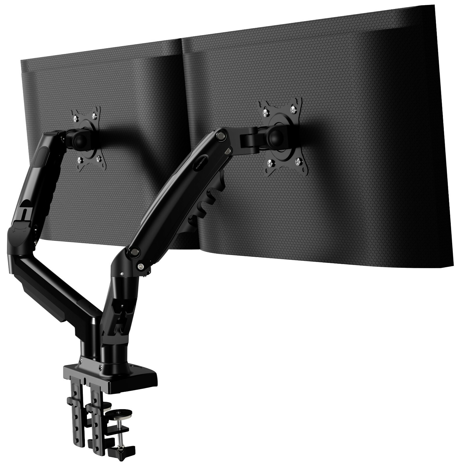 Invision 19"-32" Screens Dual Arm Monitor Mount Desk Stand Bracket with Clamp
