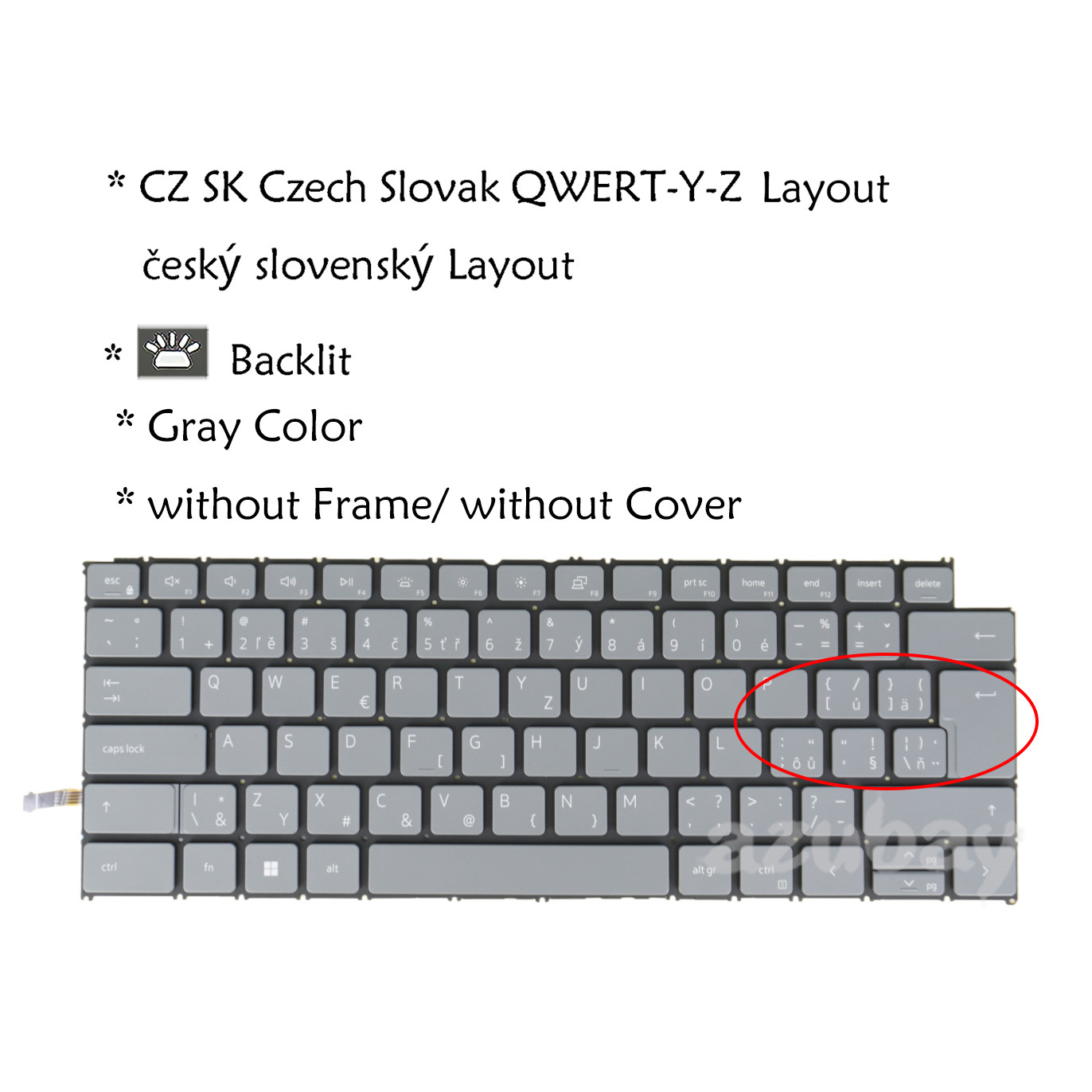 Czech Slovak Keyboard For DELL Inspiron 14 Plus 7420 7430, 16 Plus 7620 7630