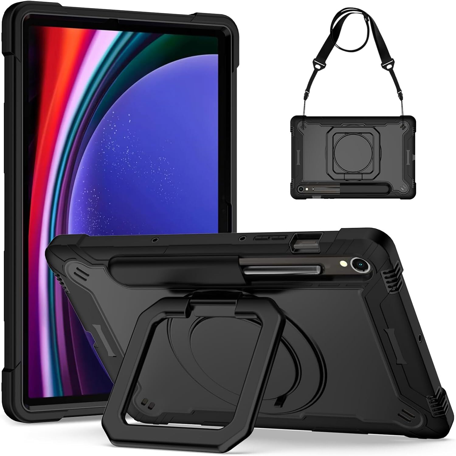 For Samsung Galaxy Tab S10 FE+/S10 Plus/S9 FE/S9+/S9 FE Case with Rotating Stand
