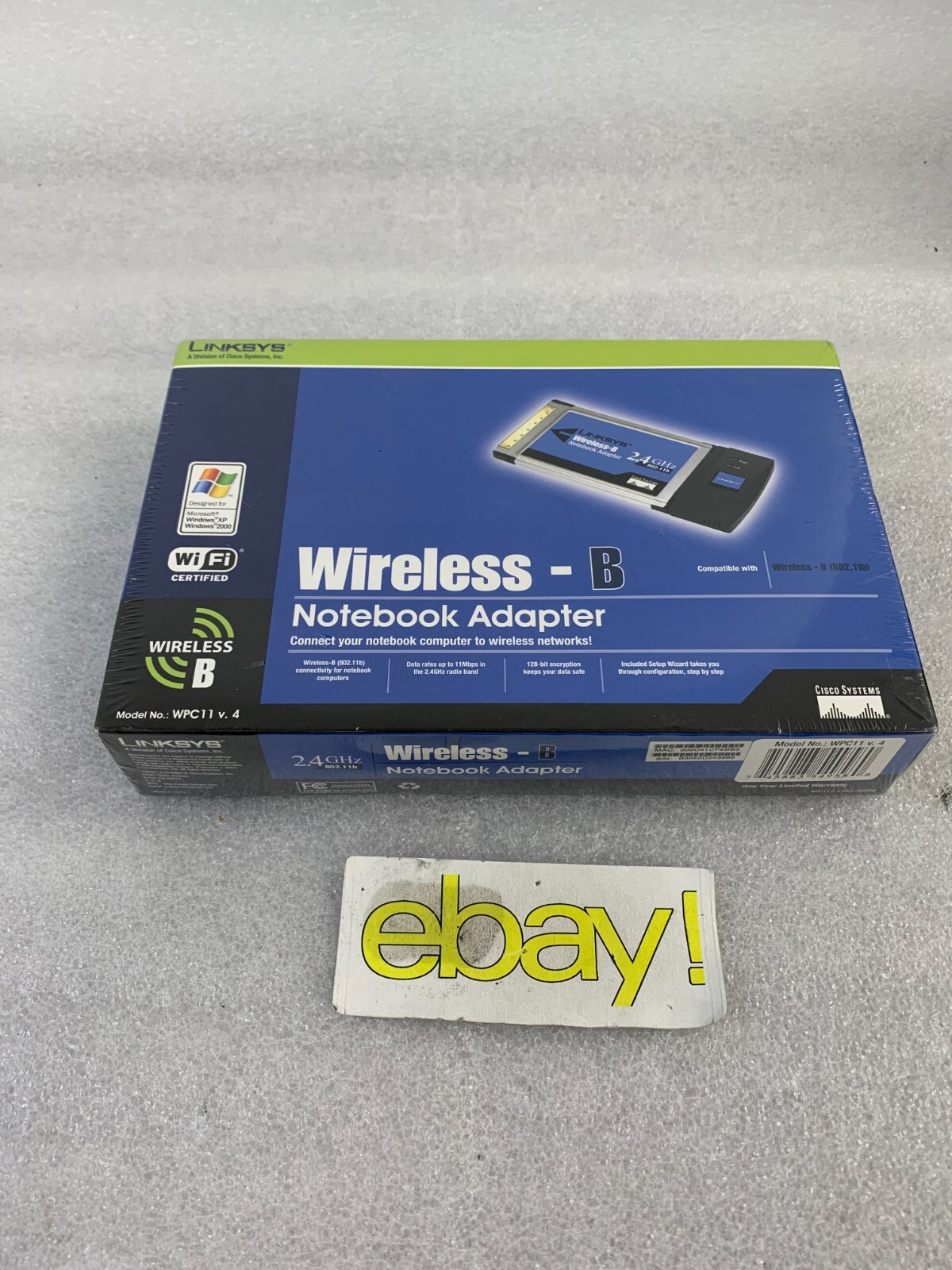 SEALED Linksys WPC11-VN v.4 2.4GHz Wireless - B Notebook Adapter 