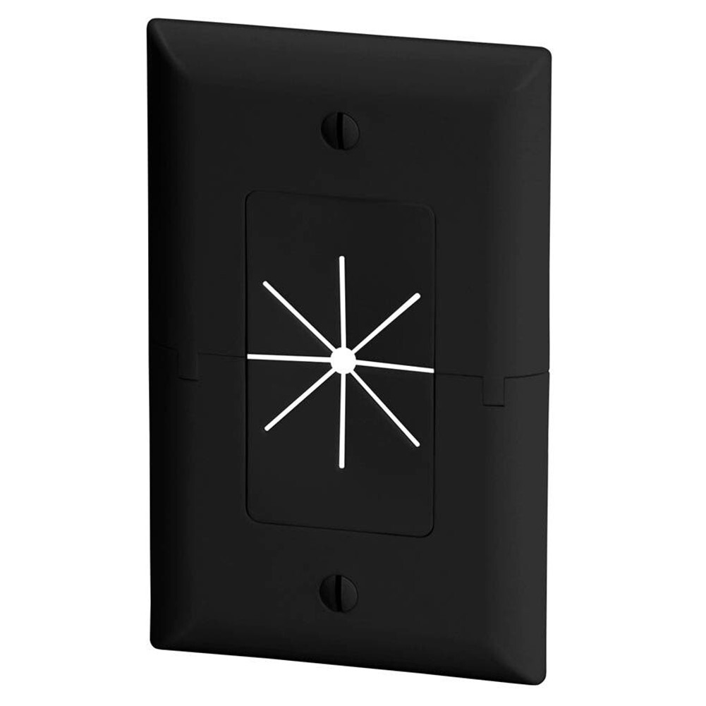 1 Gang Split Wall Plate Flexible Opening Audio Video Cable Pass Through