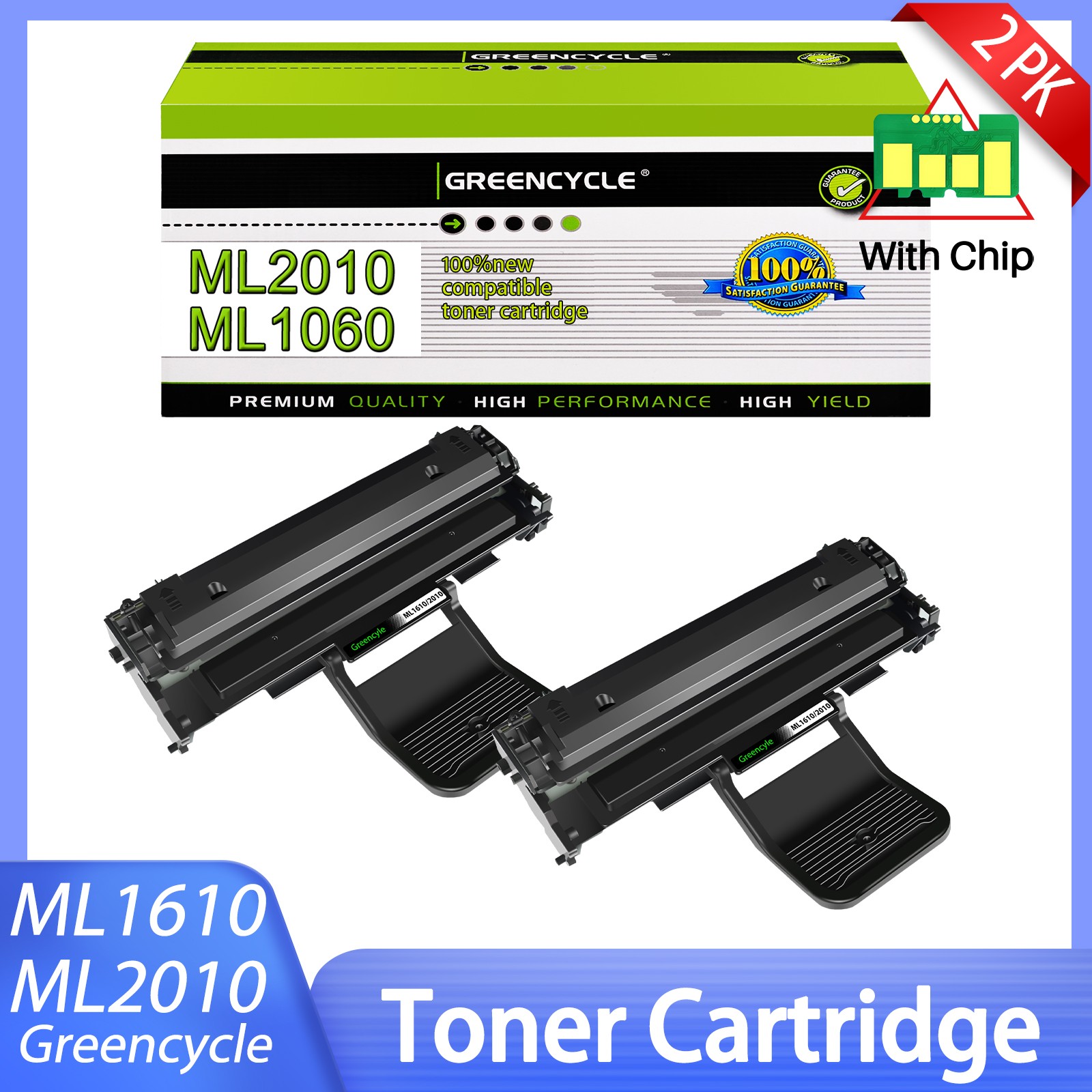 2PK ML2010 Toner Cartridge For Samsung ML-1610 ML-2010R ML-2570 ML-2571N