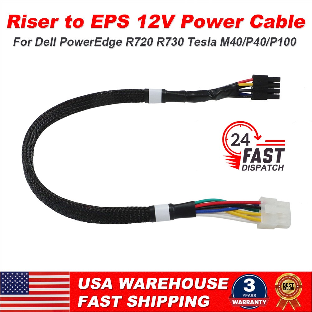 EPS 12V GPU Power Cable for Dell R720 R730 Server & Tesla M40 P40 P100 V100 GPU