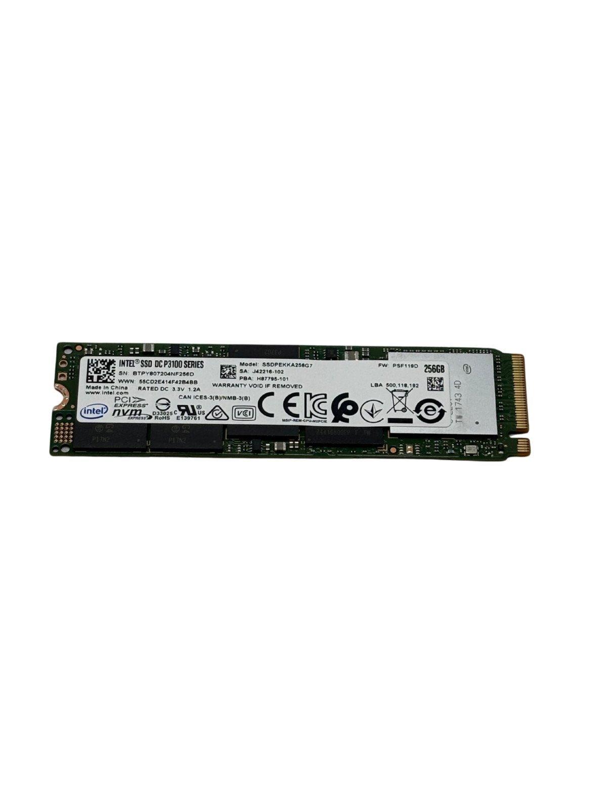 Intel SSDPEKKA256G7 256GB DC P3100 M.2 SSD