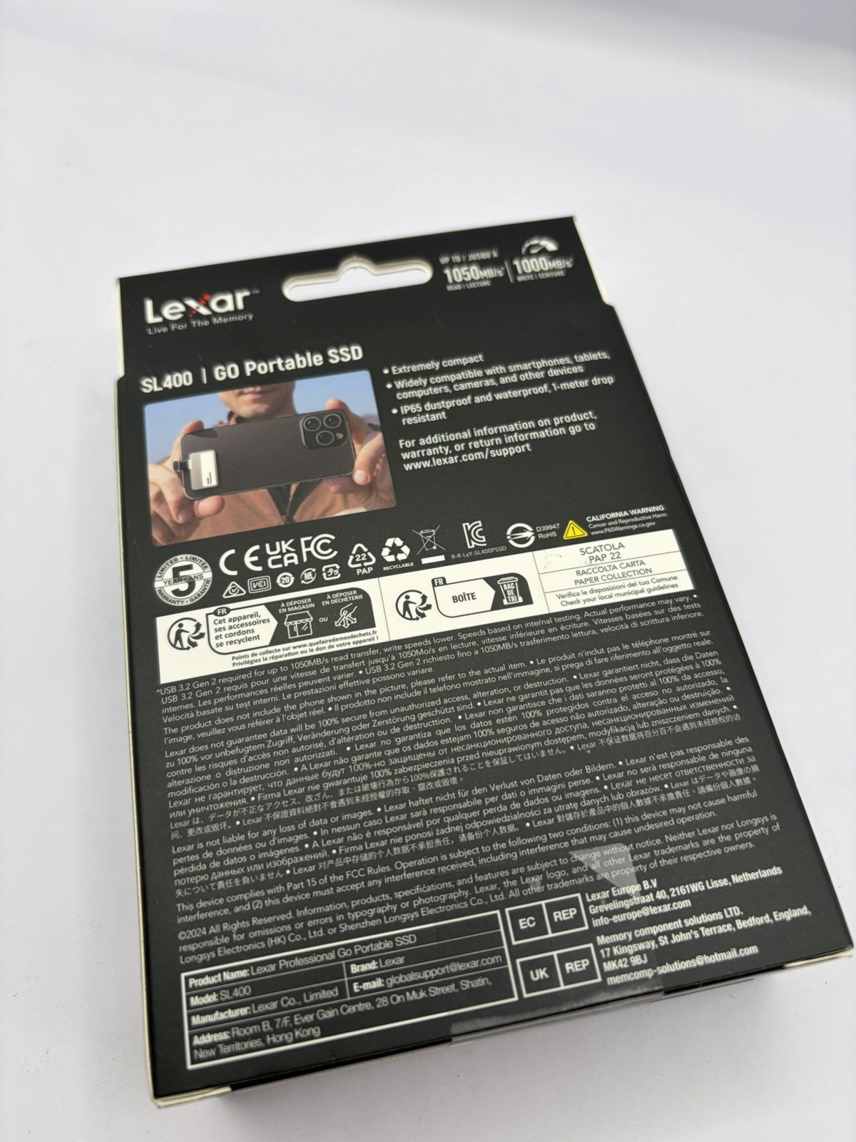 1TB Lexar Professional Go Portable SSD iPhone 15/16 ONLY 1050MB/s USB 3.2 - NEW