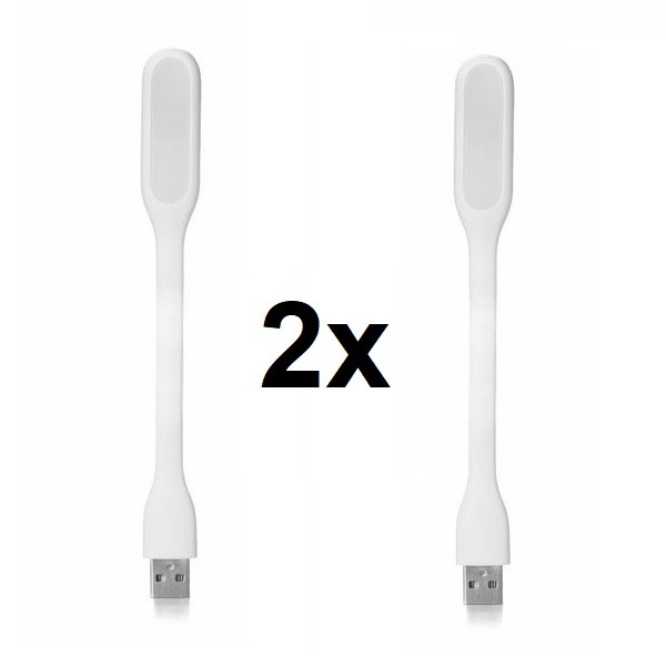 2x USB-Powered LED Lamp Laptop Computer Desktop Light Bright White Flexible Bend
