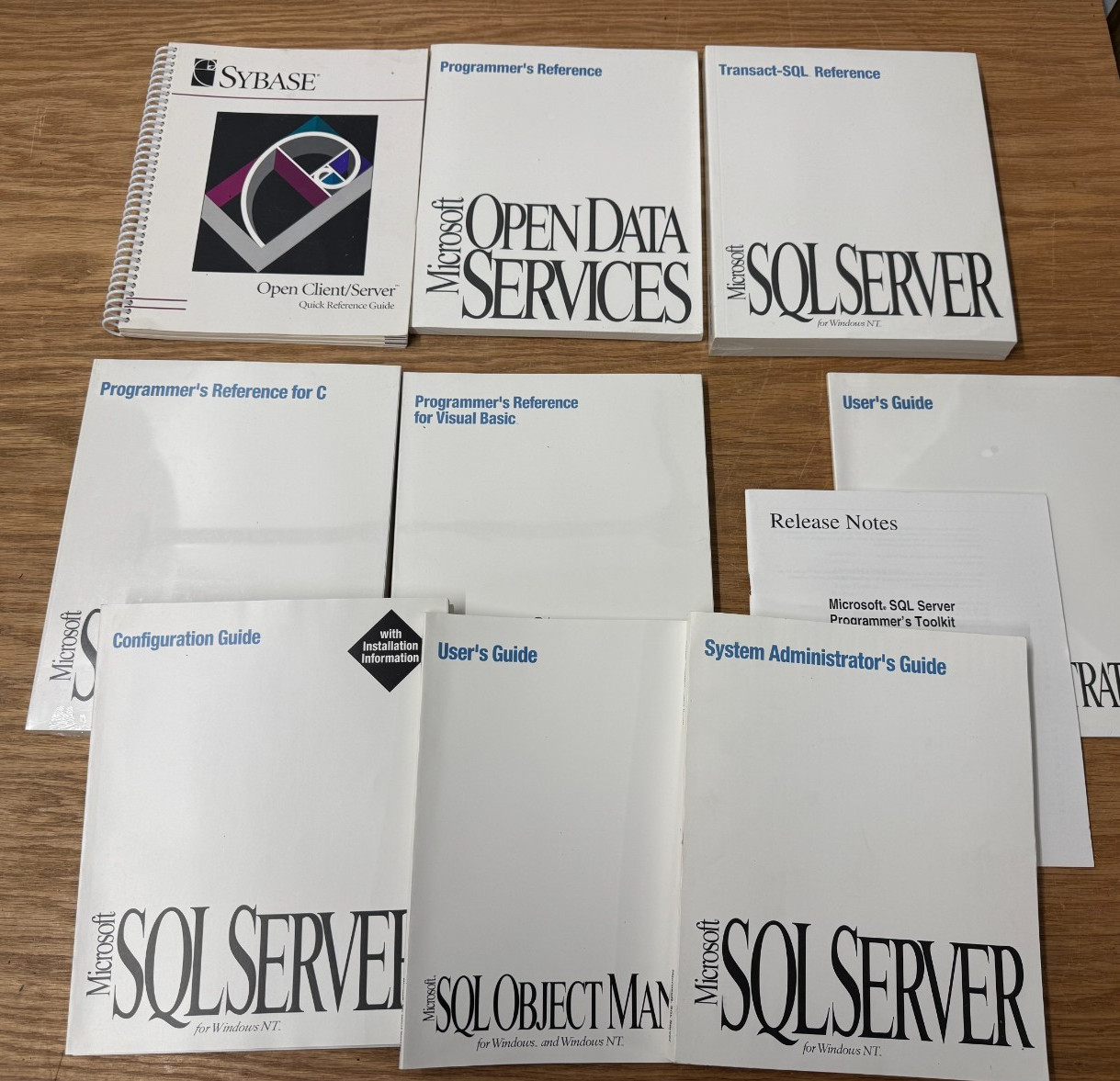 Vintage Microsoft SQL Server Windows NT Sybase Manuals Lot of 10 Some Sealed