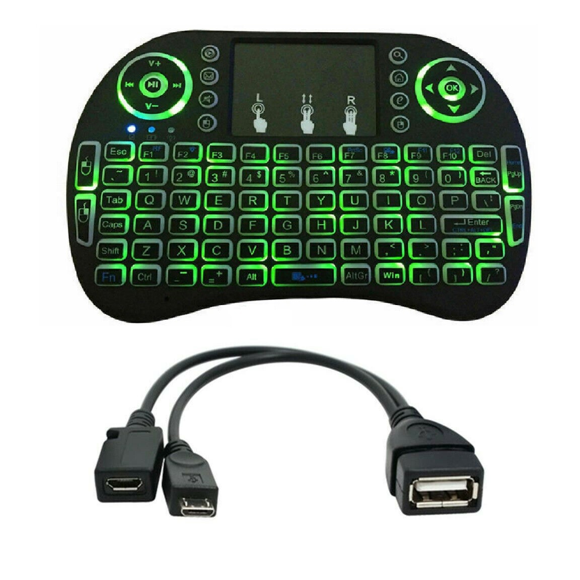 Mini Wireless Keyboard Mouse for Amazon FIRE Stick 4K & 2nd GEN OTG Cable USB 