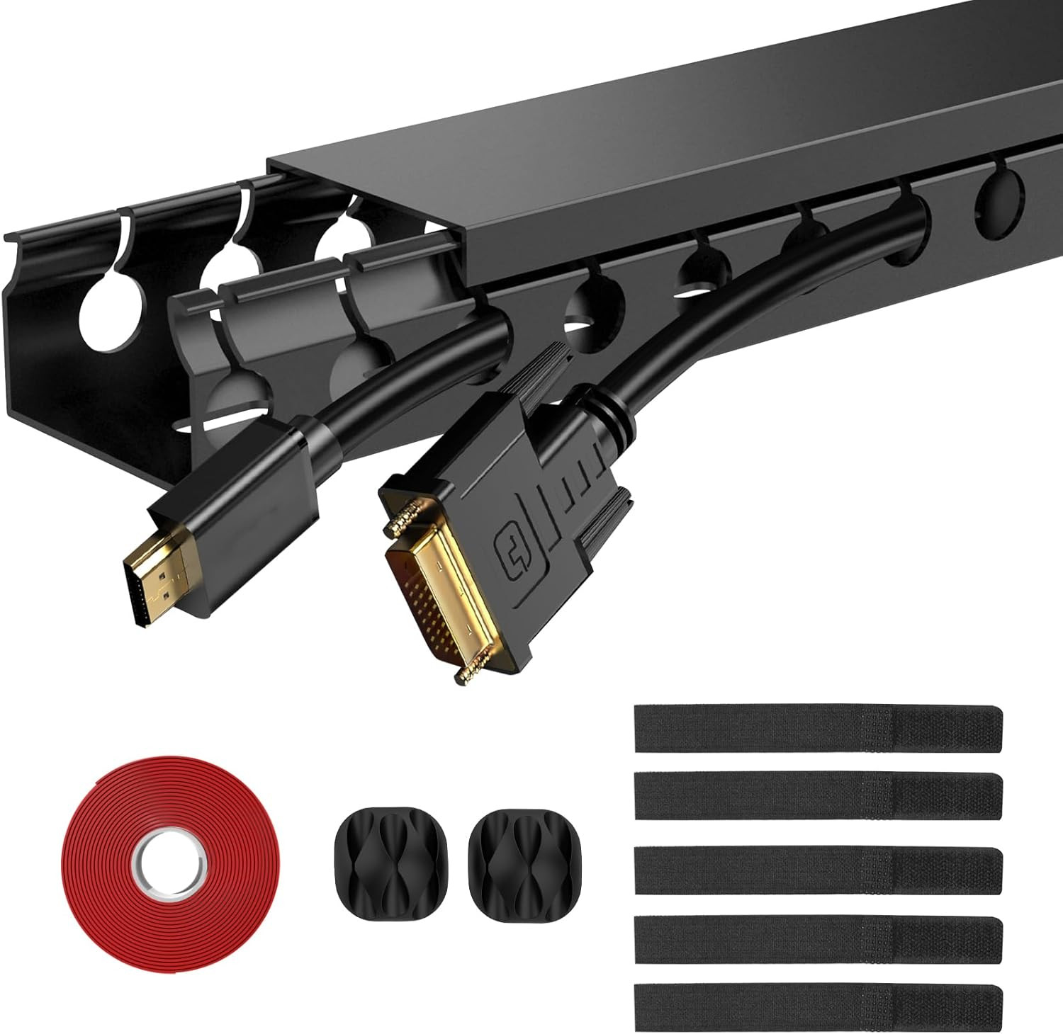 ENONCI Updated Cable Raceway Kit - 154 (10x15.4) Inch Open Slot Wire Covers for