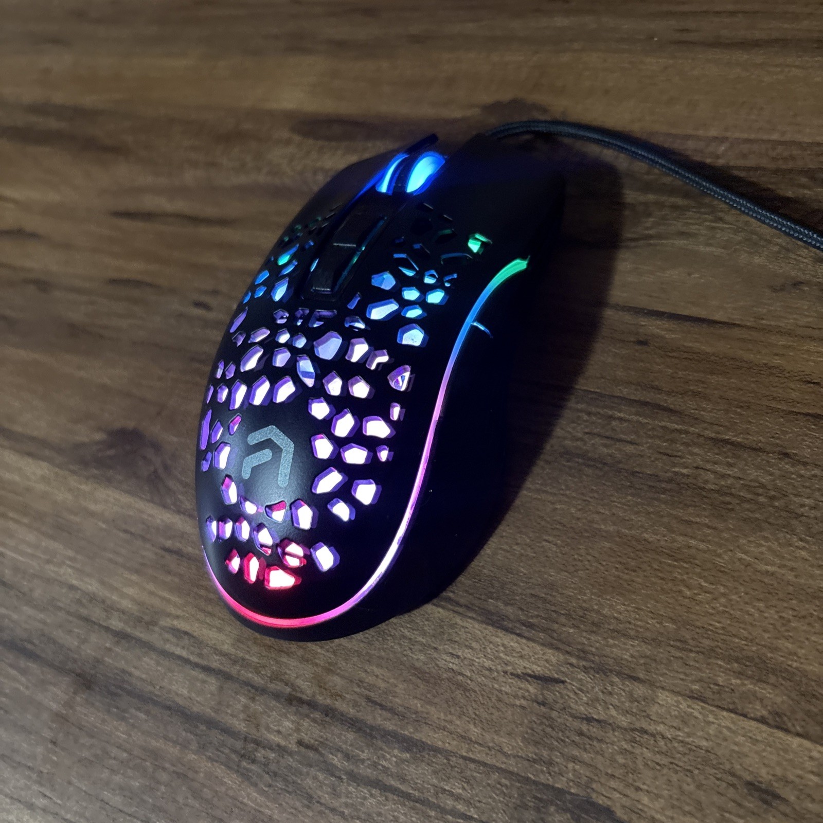 TESTED VGC LED 9 BUTTON WIRED Atrix BLACK Ambidextrous Gaming Mouse RGB GSME01