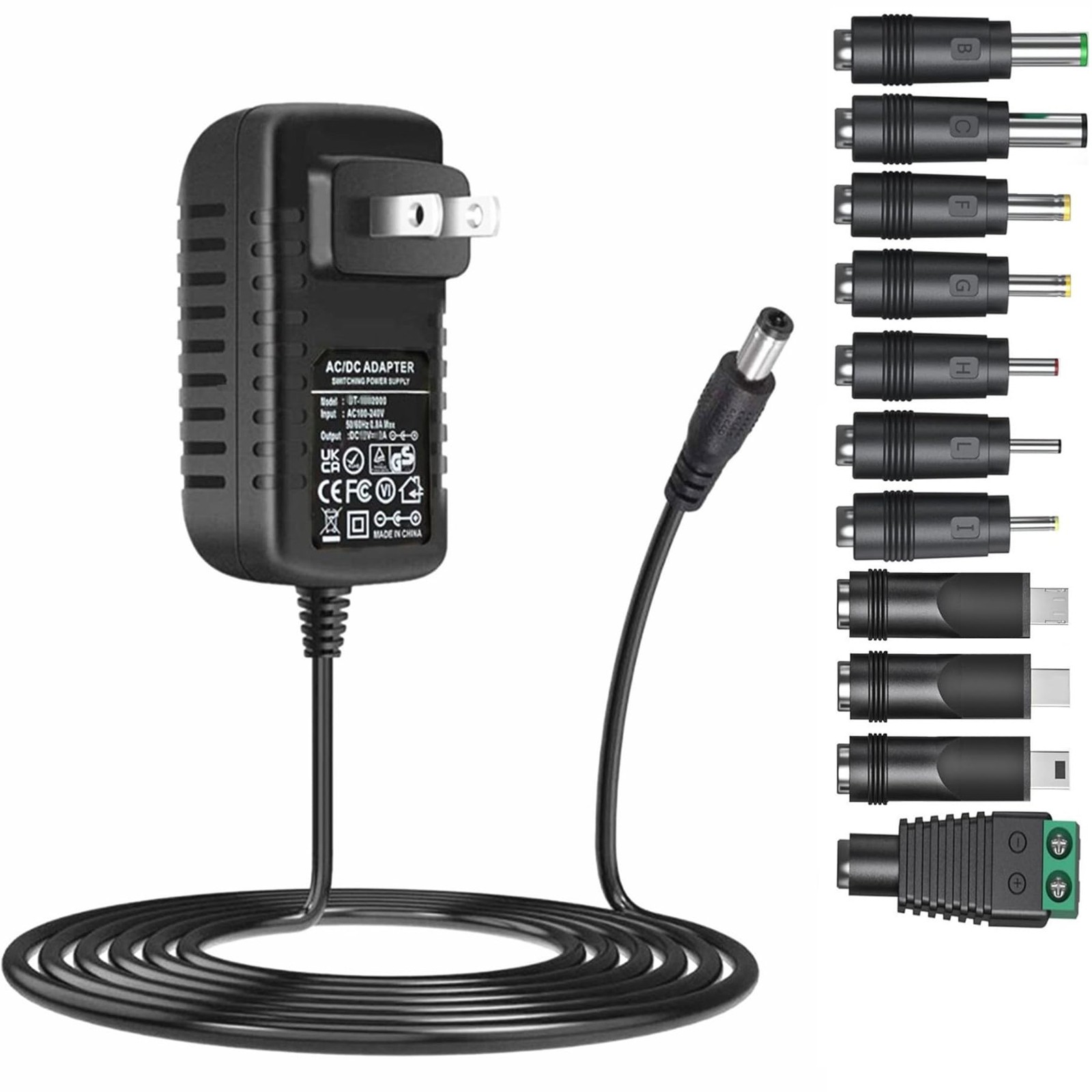 Universal 5V 3A Ac Adapter DC5V Power Supply Charger with 11 DC Plug DC5V,