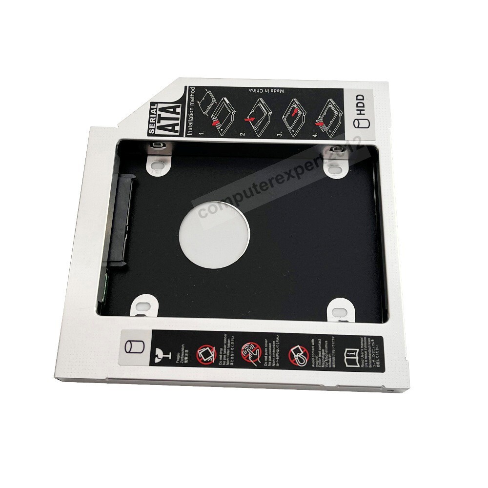 Universal 2nd HDD SSD Hard Drive Caddy Frame Tray Swap 12.7mm SATA Optical Drive