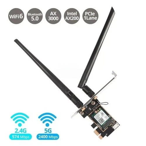 Intel AX200 AX3000 WiFi 6 PCIe x1 Wireless Card for Desktop PC Bluetooth Adapter