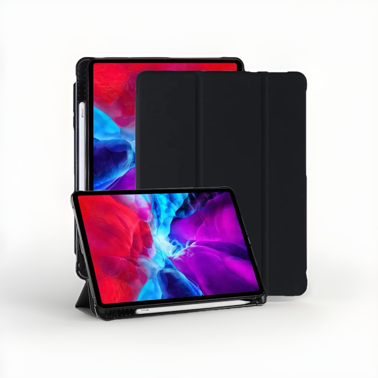 CASEBUS Black Smart Flip Folio Case for iPad Air 5 10.9” (2022) w/ Pencil Holder
