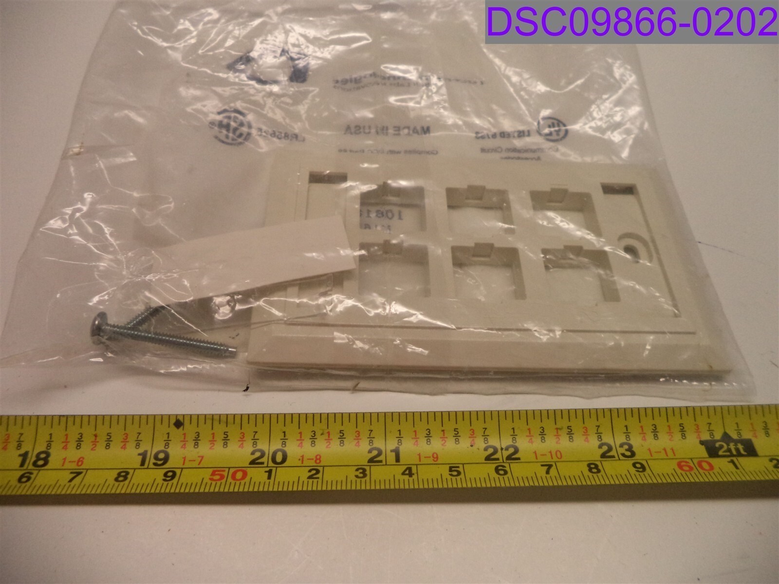 Qty = 4: Lucent Technologies 6 Port White Faceplate M16L-262 P/N 108168584