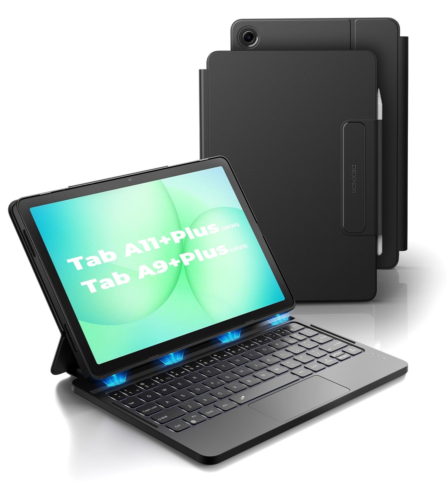 Dexnor for Samsung Galaxy Tab A11+/A9+ Plus Case with Keyboard Ultra-Light